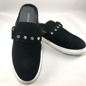 Rebecca Minkoff Sonia Suede Black Mules size 8.5